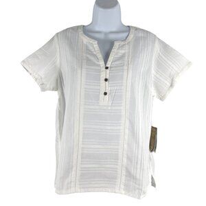 Kuhl Liana Shirt Womens Medium White Short Sleeve Organic Cotton NWT TP-3662